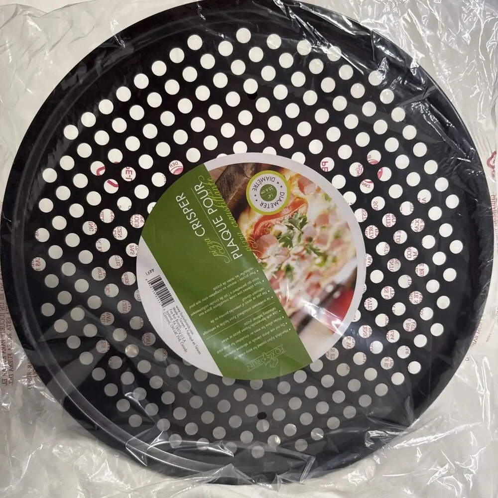Fox Run Pizza Crisper Non-Stick Pan Black Easy Clean Carbon Steel 14” New
